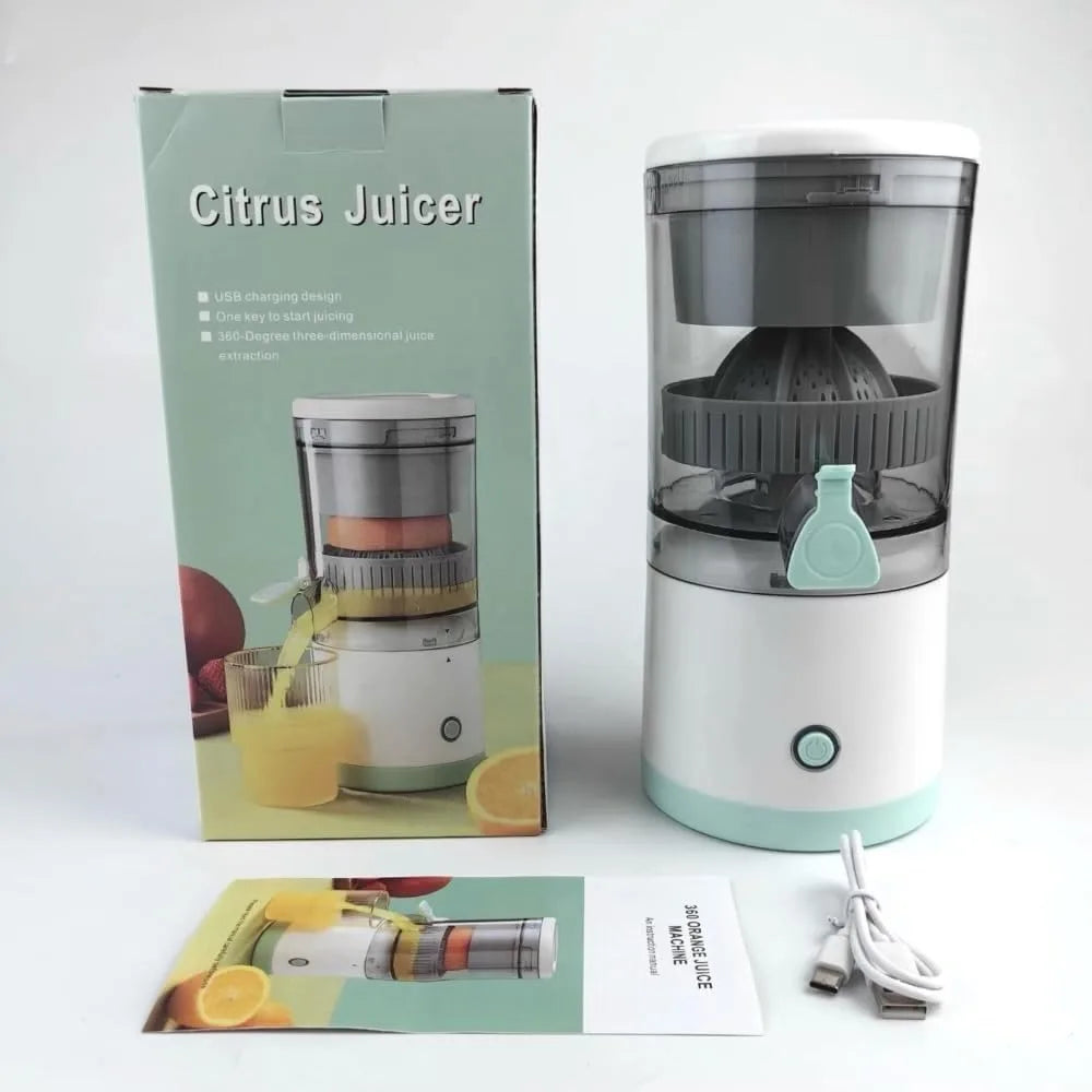 QUISEMA Citrus Juicer, Orange Squeezer Manual Reamer with 50 ml Removable Juice Cup, Easy to Clean and Use, WHITE/GREEN